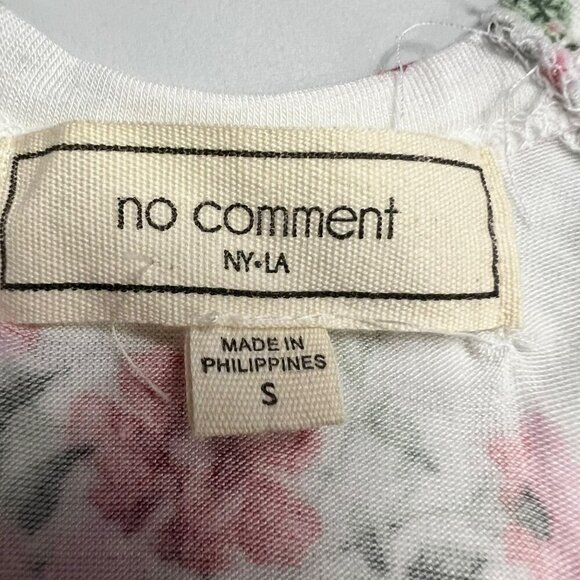 No Comment Cold Shoulder Short Sleeve Floral Top Hi-Low Womens Size Small - Picture 11 of 12